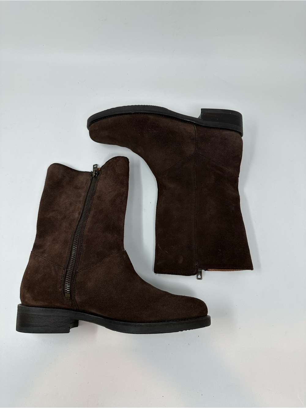 J.Crew Brown Suede Mid-Calf Women's Romania Minimalist Boho boots Size 6